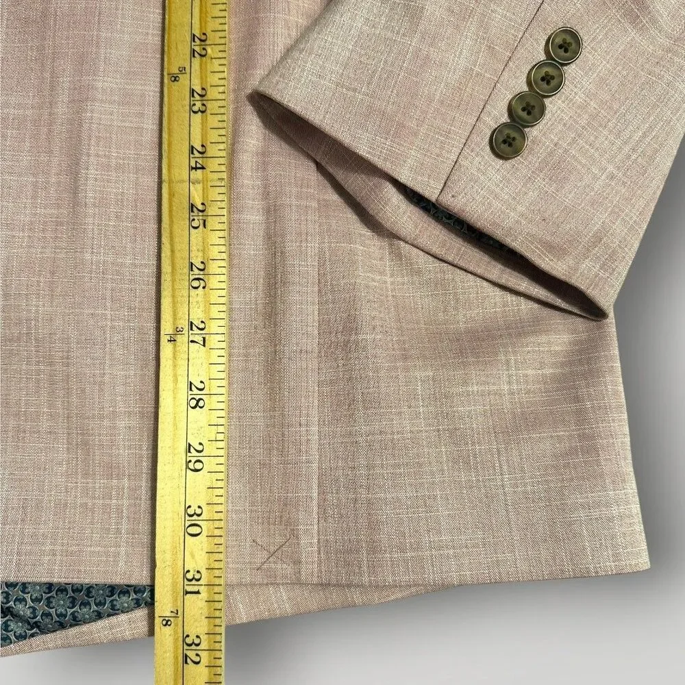 OAK HILL Men's Blazer 4XL 58R/60R Sport Coat Two Button Suit Jacket Pink 2-vent